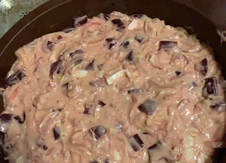 Cake à la betterave et à l'échalote