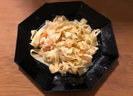 Tagliatelles (ou autres pâtes) carbonara de saumon