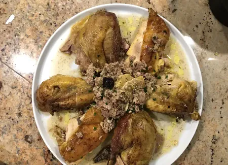 Pintade farcie au boursin