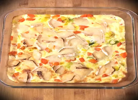 Gratin poireaux, carottes, chèvre