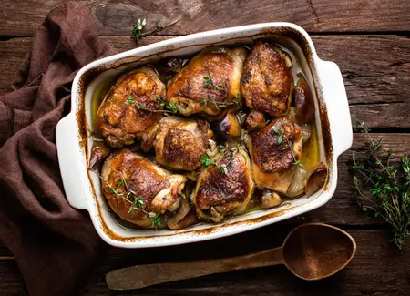 Poulet aux oignons