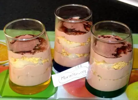 Trifle aux poires et au nutella