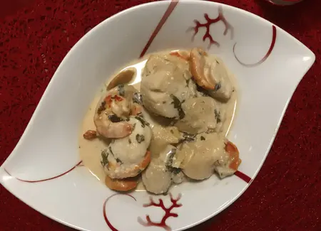 Cassolette de st-jacques et crevettes