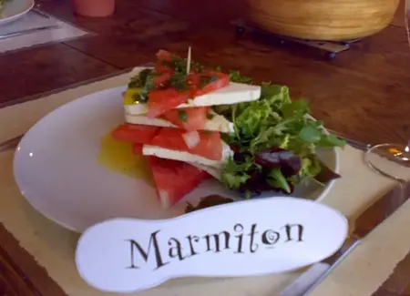 Millefeuille de fêta et pastèque