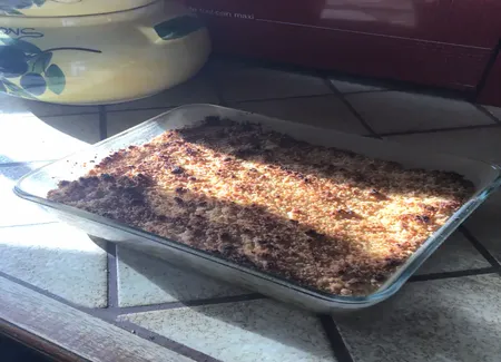 Crumble aux pommes caramélisées et cannelle