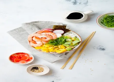 Riz mangue crevettes