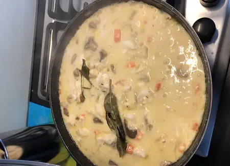 Blanquette de poisson et crevettes