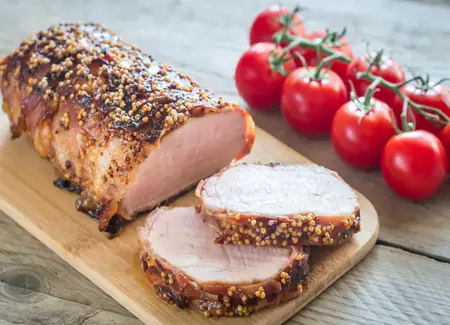 Rôti de veau à la crème de moutarde