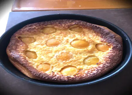 Flan aux pêches en sirop