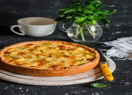 Tarte aux pommes de terre et poireaux du champsaur