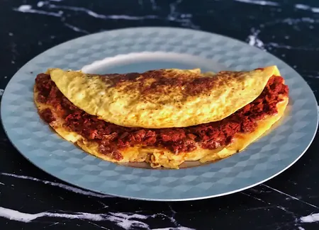Omelette au thon tomates