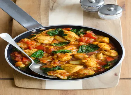 Chou fleur et dinde curry coco au cookeo