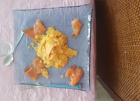 Tagliatelles de patates douces et saumon fumé