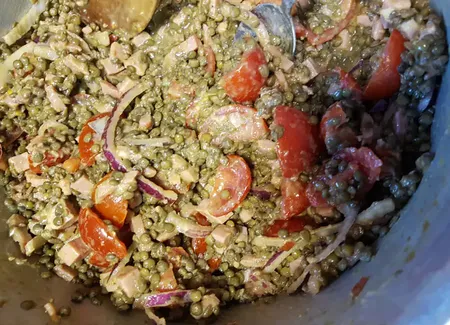 Salade de lentilles aux oignons