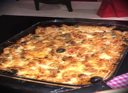 Gratin de pâtes aux olives