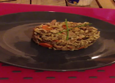 Risotto poulet fumé et cèpes
