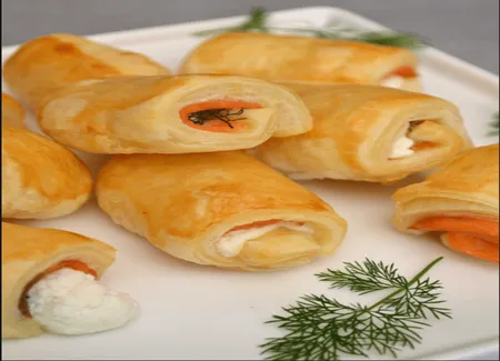 Feuilletés saumon fromage frais et aneth