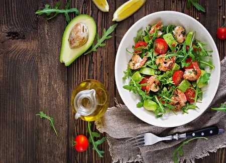 Salade d'avocats et crevettes à l'antillaise