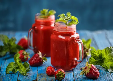 Smoothie fraise-menthe