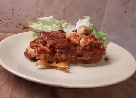 Gratin de pâtes et aubergines façon burger