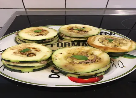 Millefeuille de courgettes au thon