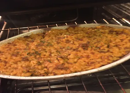 Gratin de pâtes à la viande hachée et aux oeufs
