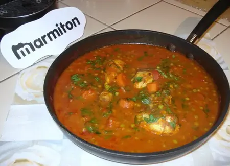 Curry de poulet (sans crème ni lait de coco)
