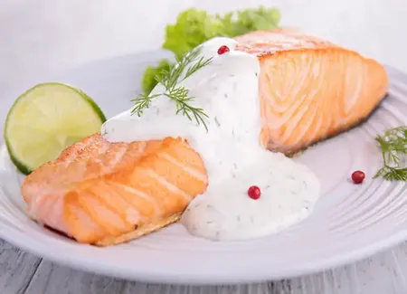 Saumon à la crème d'aneth et d'agrumes